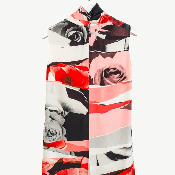 Alexander McQueen PF/19 Torn Rose Ivory Floral Silk Tank - Picture 3 of 13